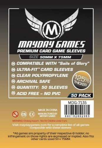 50x Mayday Games Premium Sails of Glory Card Sleeves ( 50x75mm ) MDG7135